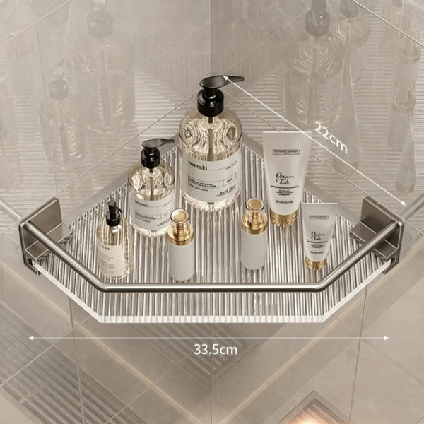 2PCS Bathroom Acrylic Shelves Kitchen Storage Organiser Shampoo Shelf Shower Shelf Bathroom Accessories No Drill Storage Shelf