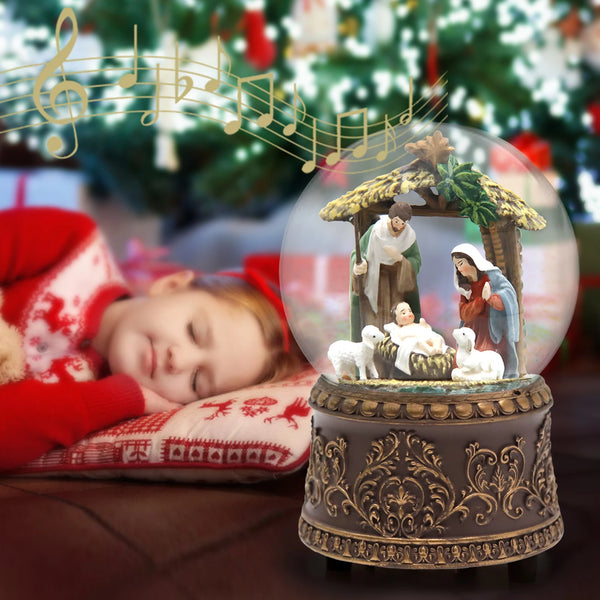 Elegant Crystal Ball with Christmas Music,  Desk Decoration and a Memorable Holiday Gift for Children
