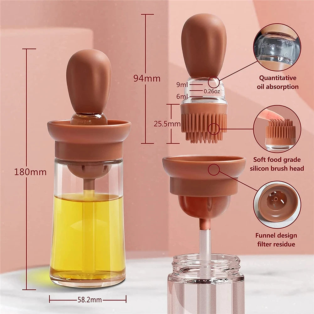 Silicone Glass Oil Bottle Brush Container