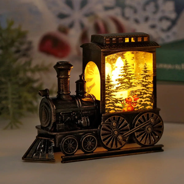 Vintage Train Night Lamp Christmas Deco LED Night Lights Battery Powered Indoor  Festive Party Decoration Portable Table Lamps