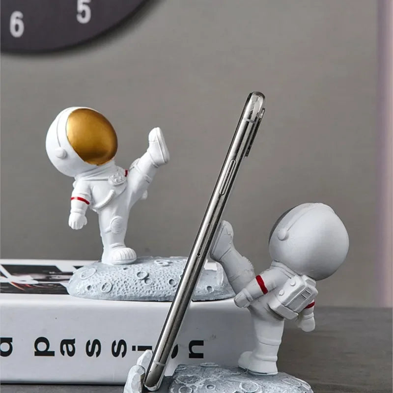 Astronauts Mobile Phone Stand Holder Office Desk Decoration