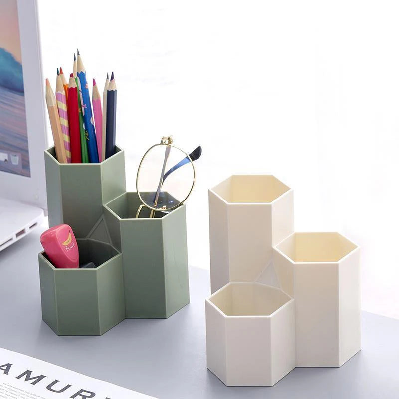 Multi-functional  Simple Frosted Honeycomb Pen Holder