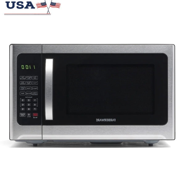 Smart Sensor Microwave Oven 1100W Countertop with Child Lock LED Display Timer One Touch Cooking Programs Easy Clean Stainless