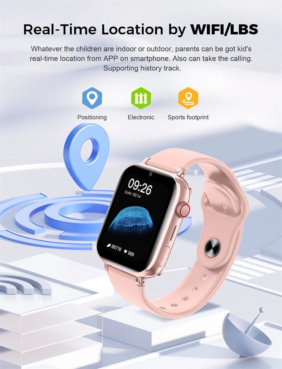 2024 Smart Watch Kids LBS Location SOS Phone Call SIM Card Camera Photo Alarm Clock Children Electronic Watch Gift For Boy Girls