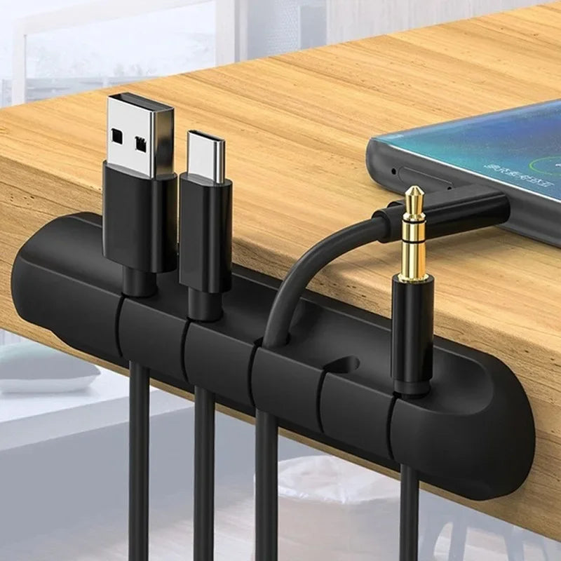 Cable Winder Desktop Self Adhesive USB Charging Cable Holder