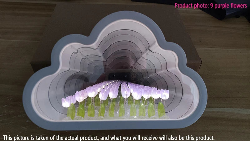 Tulip Cloud Sea of Flowers Night Light Creative Light Atmosphere Light Transparent Qixi Lovers Gift Desktop Decoration