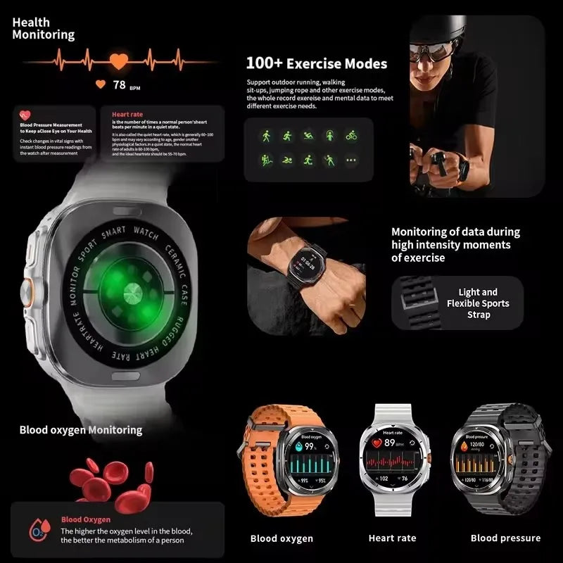 For Samsung Galaxy Watch 7 Ultra Smart Watch Men 32GB Memory NFC Bluetooth Call IP68 Waterproof Outdoor Sport Watch New Upgraded