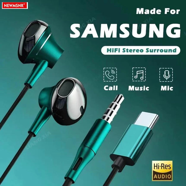 Type C HiFi Bass Stereo Volume Control Headphones