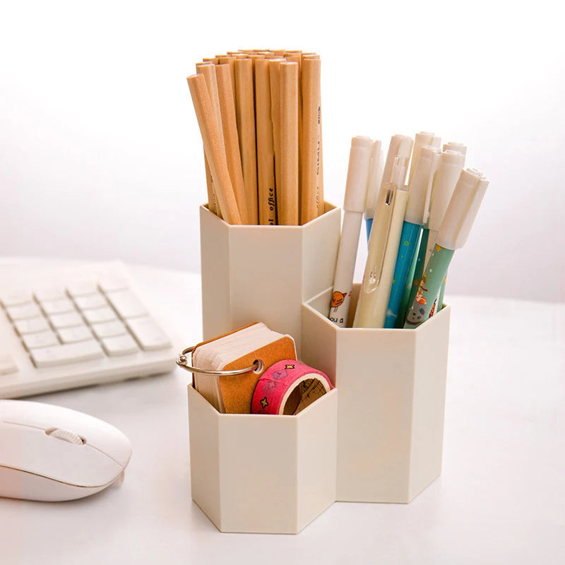 Multi-functional  Simple Frosted Honeycomb Pen Holder