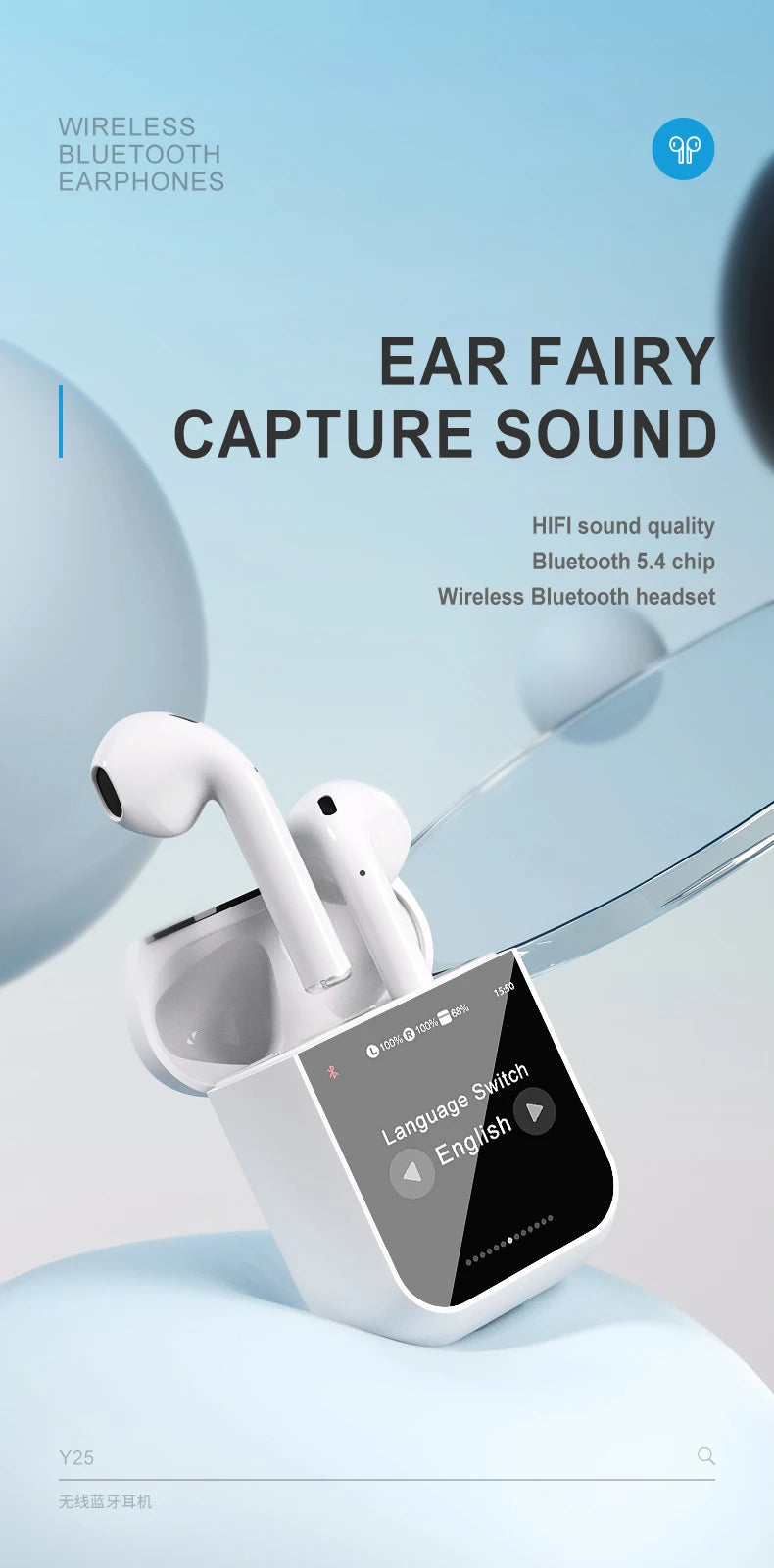 Xiaomi A2 Pro Bluetooth headset Touchscreen Portable TWS HiFi Sound Quality Long Battery Life Sports Waterproof Headphones