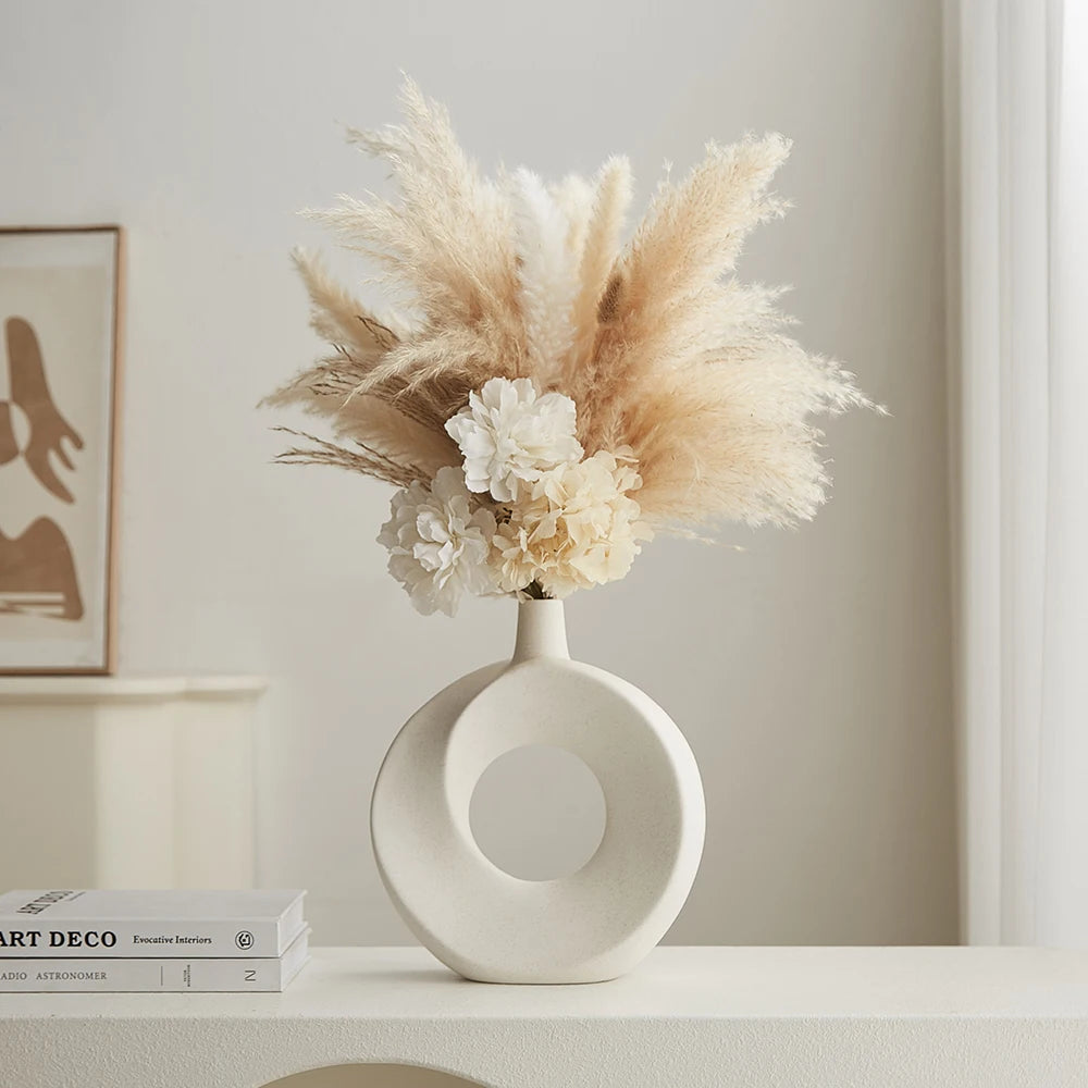 Modern Nordic Style Ceramic Donut Vase