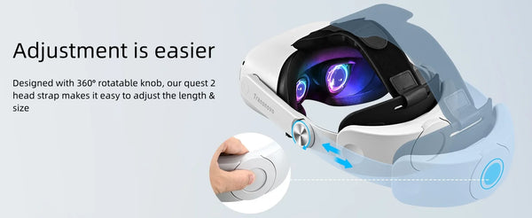 TRANSNOVO Adjustable Head Strap Compatible with Oculus Quest 2 and Meta Quest 2 Comfortable and Ergonomic VR Accessory for Enha