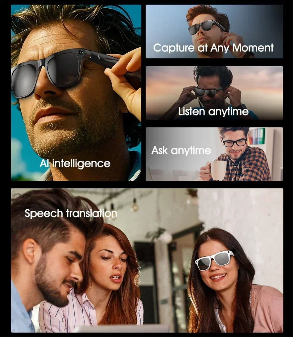 2026 High Quality Upgrade AI Smart Glasses 100MP Camera for Photography 4K Video Bluetooth Call ChatGPT Portable