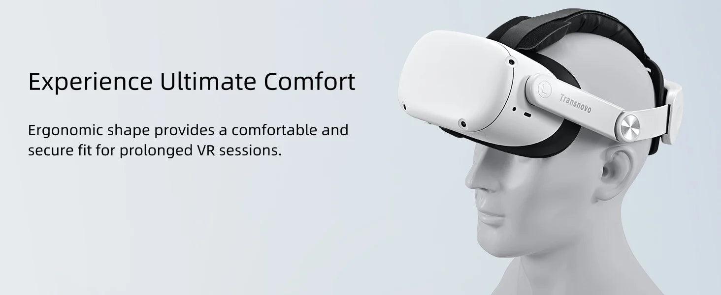 TRANSNOVO Adjustable Head Strap Compatible with Oculus Quest 2 and Meta Quest 2 Comfortable and Ergonomic VR Accessory for Enha
