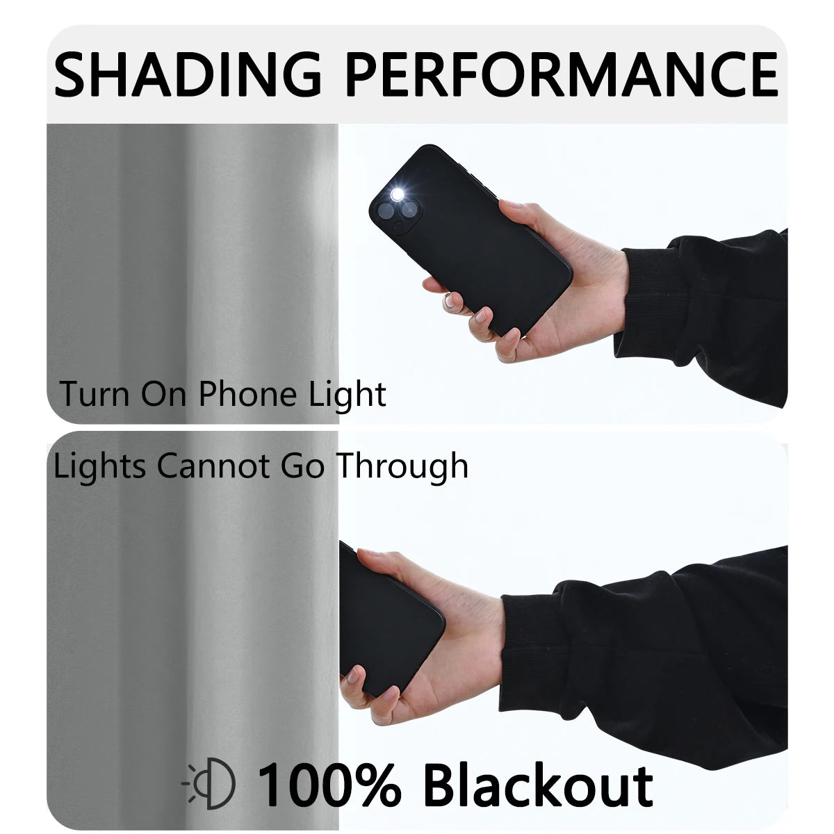 Solid color full shading and sun protection 100% Blackout curtains