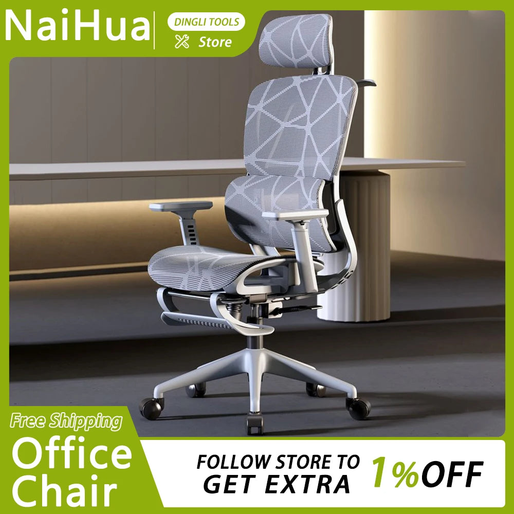 NaiHua Pro919 Office Chair Gaming Chair Armchair Relaxing Chair Adjustable 3D Armrest Headrest Waist Support Househole Furniture