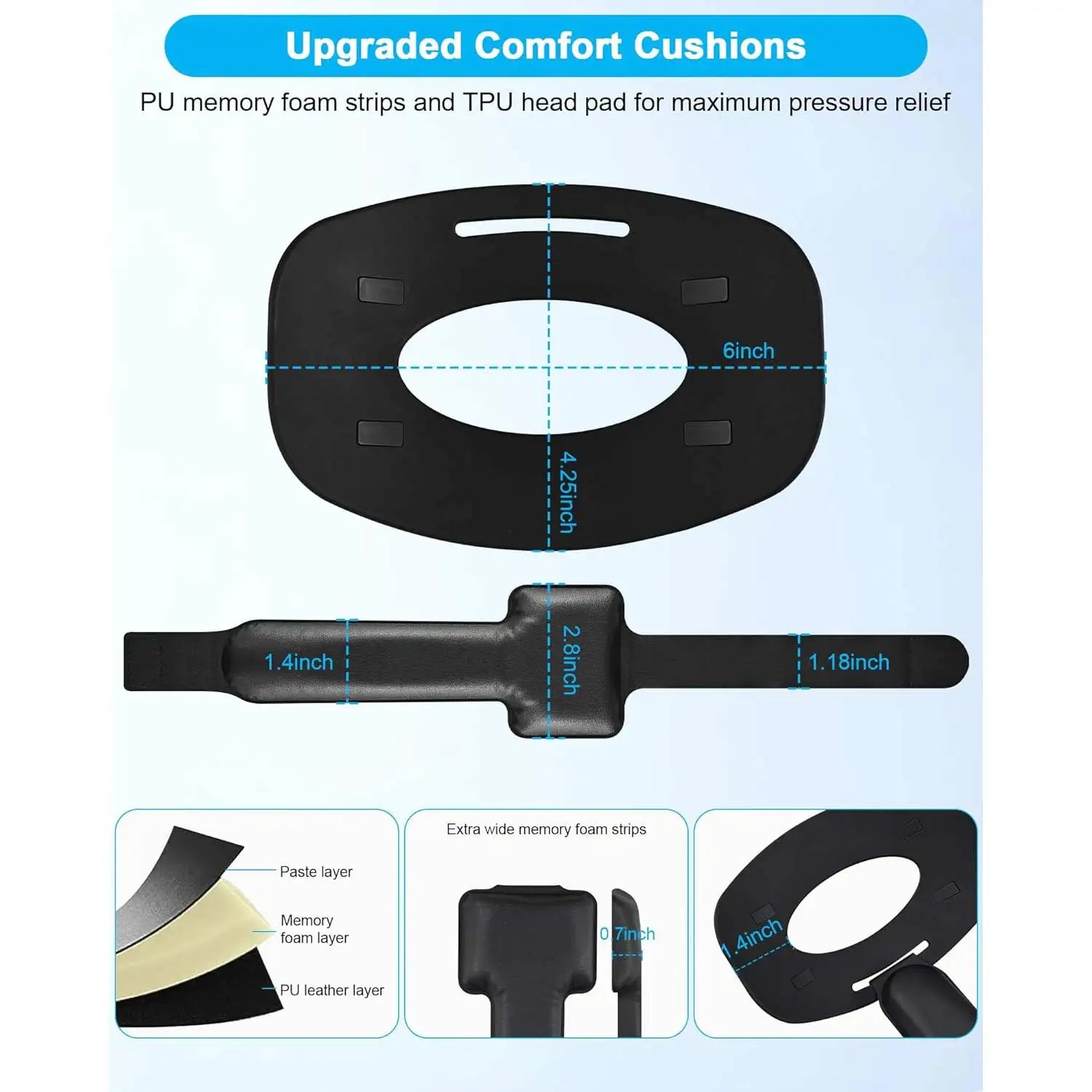 TRANSNOVO Adjustable Head Strap Compatible with Oculus Quest 2 and Meta Quest 2 Comfortable and Ergonomic VR Accessory for Enha