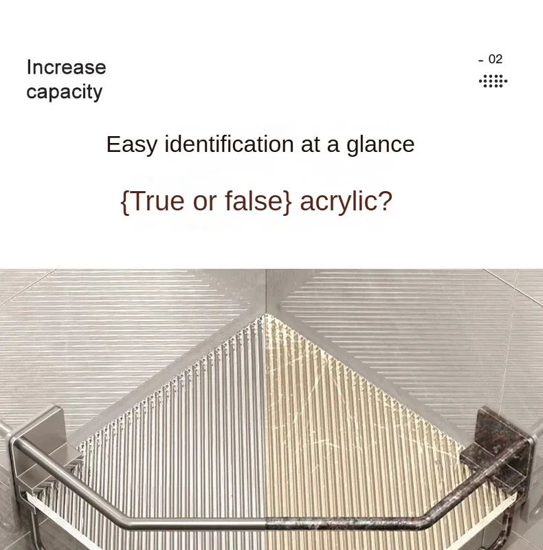 2PCS Bathroom Acrylic Shelves Kitchen Storage Organiser Shampoo Shelf Shower Shelf Bathroom Accessories No Drill Storage Shelf