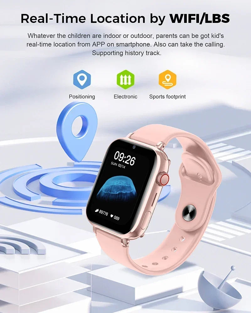 2024 Smart Watch Kids LBS Location SOS Phone Call SIM Card Camera Photo Alarm Clock Children Electronic Watch Gift For Boy Girls