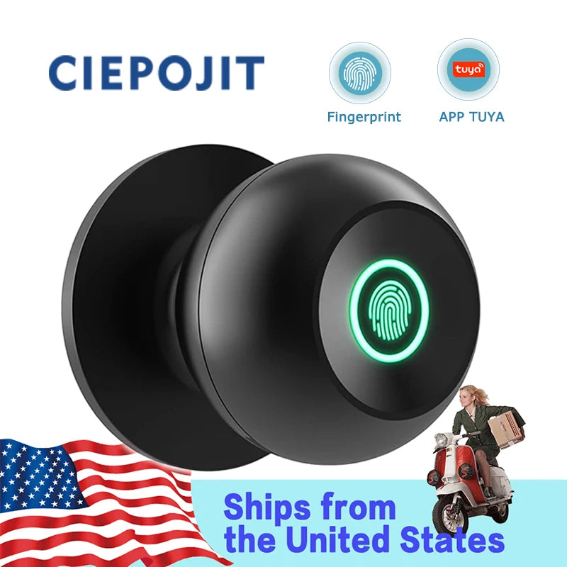 CIEPOJIET Fingerprint Lock for Tuya Smart Lock with Bluetooth Door Lock