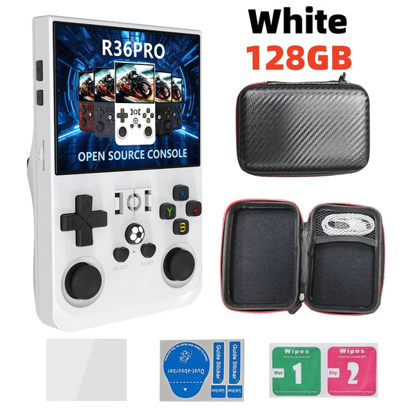 Open Source R36 PRO Retro Handheld Video Game/Player Console Linux System 3.5 Inch IPS Screen, 128GB Games