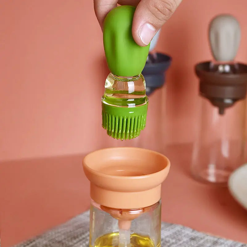 Silicone Glass Oil Bottle Brush Container