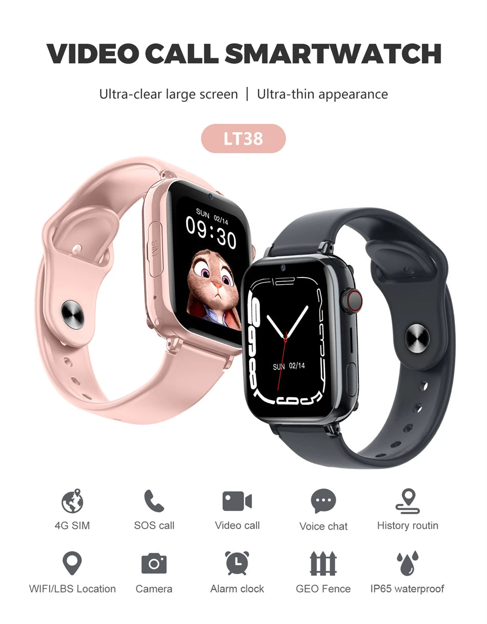 2024 Smart Watch Kids LBS Location SOS Phone Call SIM Card Camera Photo Alarm Clock Children Electronic Watch Gift For Boy Girls
