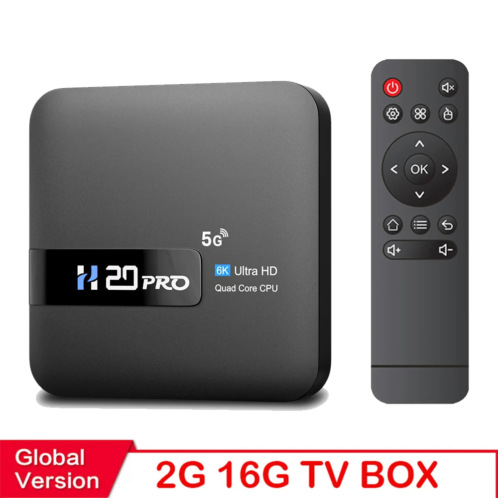 H20PRO Android 10.0 TV Box Allwinner H616 With Voice Assistant 2.4&5.8G Dual Wifi 100LAN Support 1080P Video 4K 3D Media player