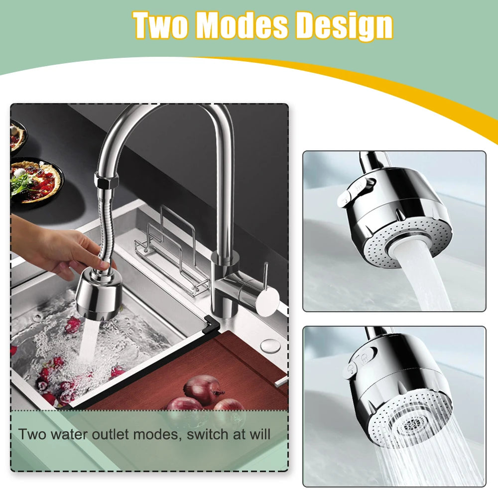 2/3Mode Faucet Extender 360Degree Rotatable Faucet Nozzle Adapter Home Water Saving Bubbler Kitchen Bathroom Faucet  Accessories