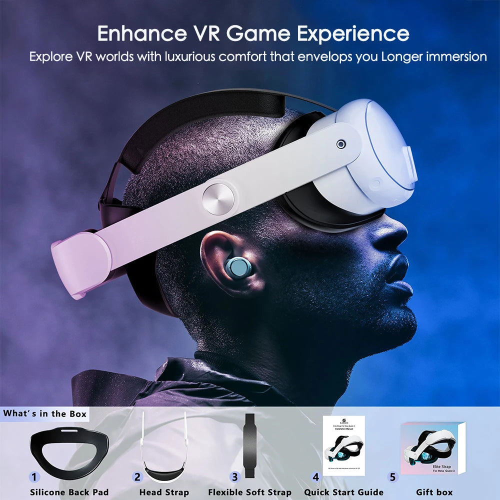 Adjustable Head Strap For Meta Quest 3/Quest 3S VR Headset Elite Strap Replacement Enhanced Comfort Support Headband Accessories