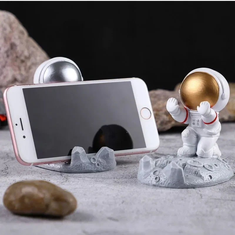 Astronauts Mobile Phone Stand Holder Office Desk Decoration