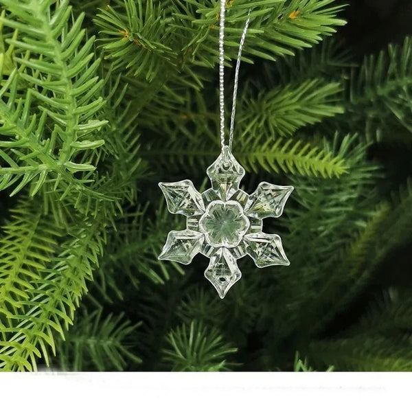 10Pcs Sparkling Snowflake Christmas Tree Hanging Pendant Decor Home Room Decoration Xmas Navidad DIY New Year Gift Wedding Decor