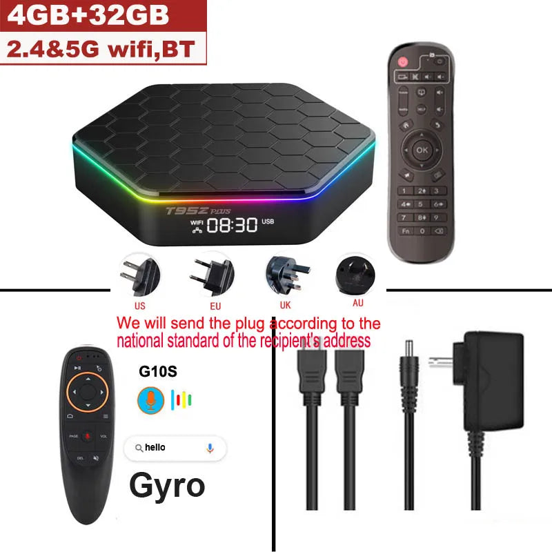 D T95Z PLUS Android 12 TV Box Allwinner H618 8K 2.4G 5G Wifi6 4GB 64B 32GB 2GB16GB  BT5.0 H.265 Global Media Player