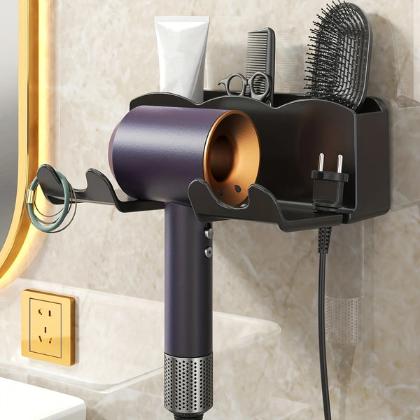 1pc Hair dryer storage rack wall mounted bracket