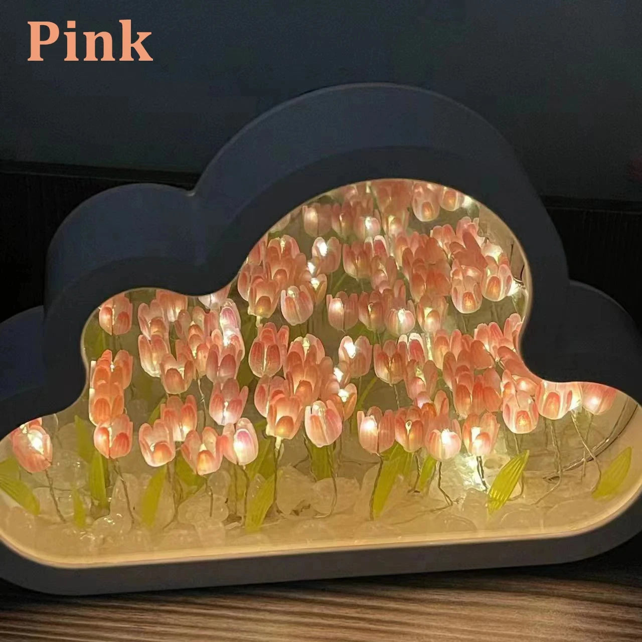 Tulip Cloud Sea of Flowers Night Light Creative Light Atmosphere Light Transparent Qixi Lovers Gift Desktop Decoration