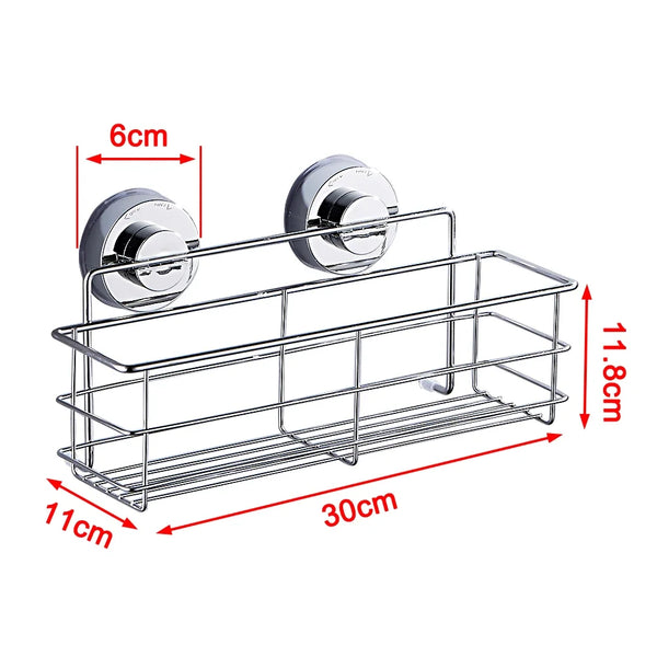 1/2Pcs Stainless Steel Shelves Bathroom Shower Shelf Dual Sucker Shelf Wall Mount Shelf Shampoo Holder Basket Bath Room Hardware