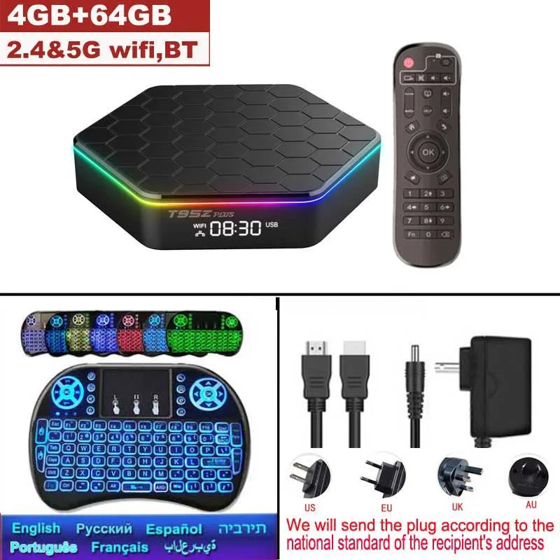 D T95Z PLUS Android 12 TV Box Allwinner H618 8K 2.4G 5G Wifi6 4GB 64B 32GB 2GB16GB  BT5.0 H.265 Global Media Player