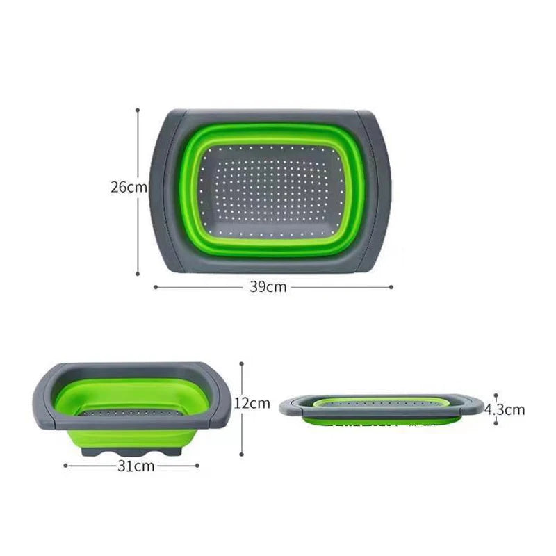 Silicone vegetable and fruit cleaning and drainage basket