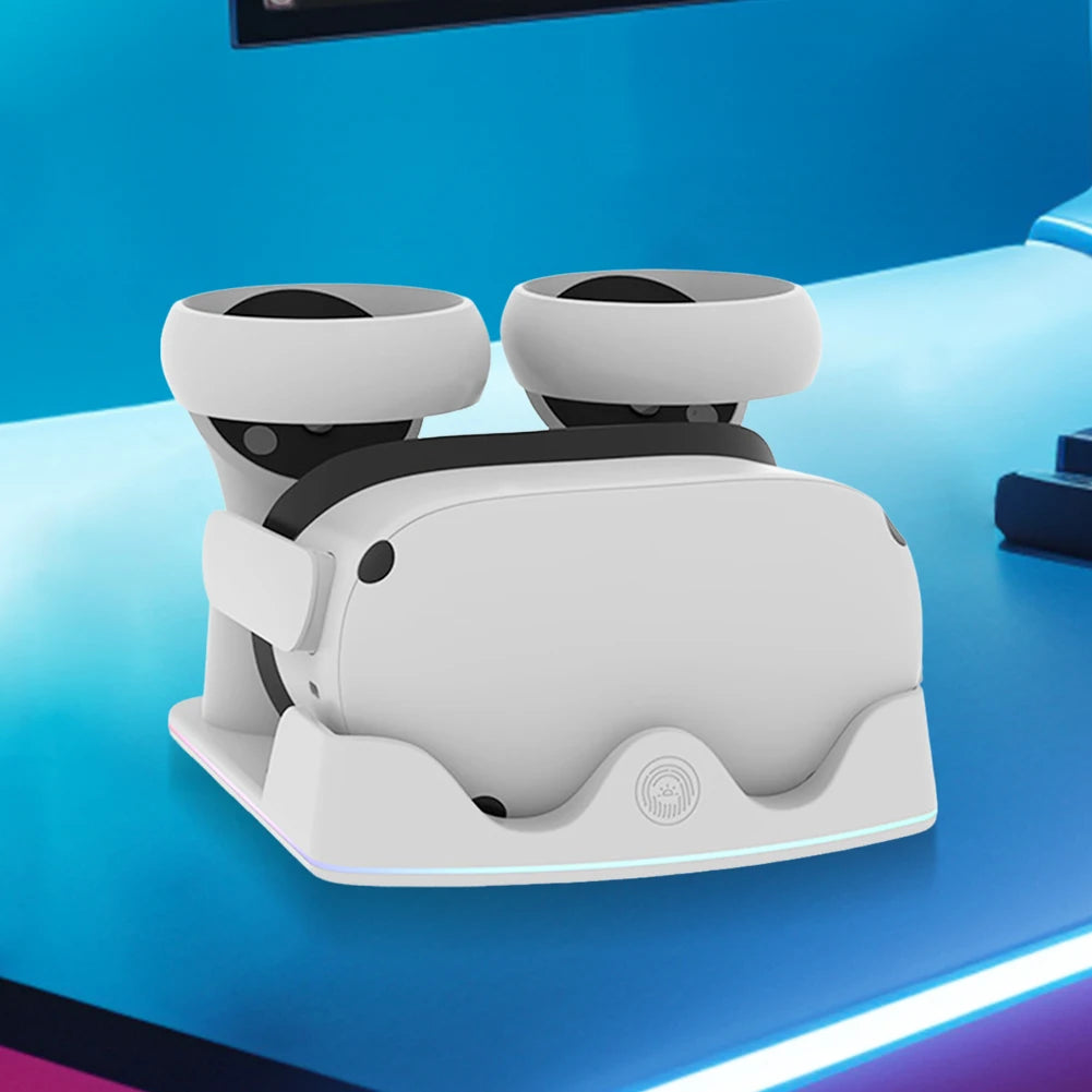 For Meta Quest 3S VR Charging Station Charging Dock Headset Display Stand and Controller Mount for Meta Quest 3S/Quest 3/Quest 2