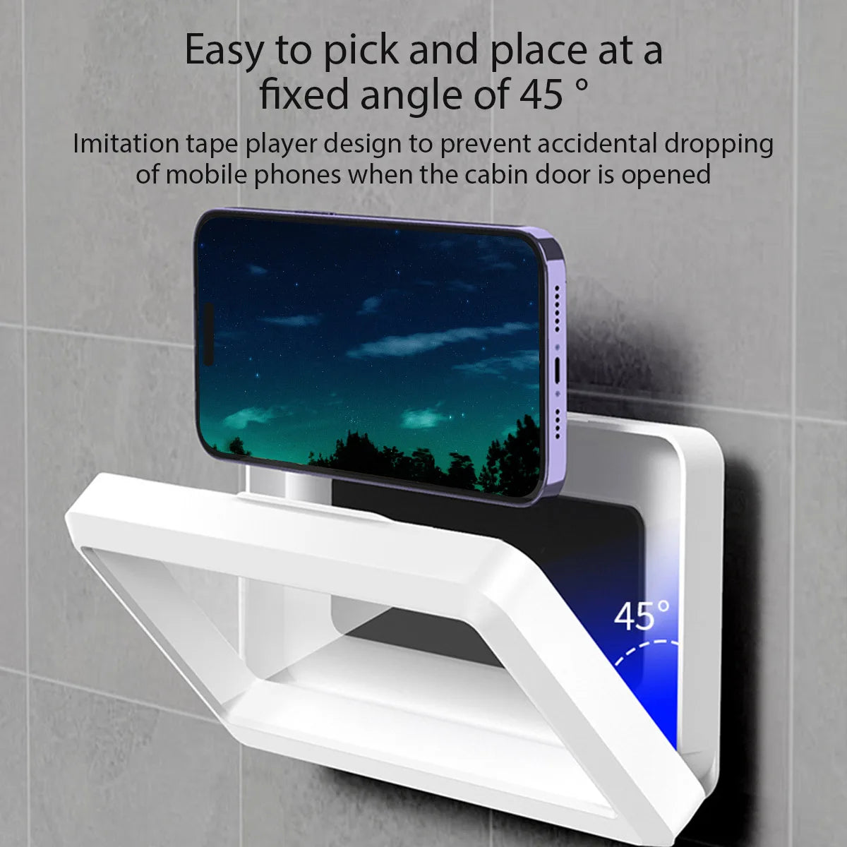 Bathroom Waterproof Phone Holder Home Wall Phone Case Stand Box Self-adhesive Touch Screen Phone Bracket Shower Sealing Storage