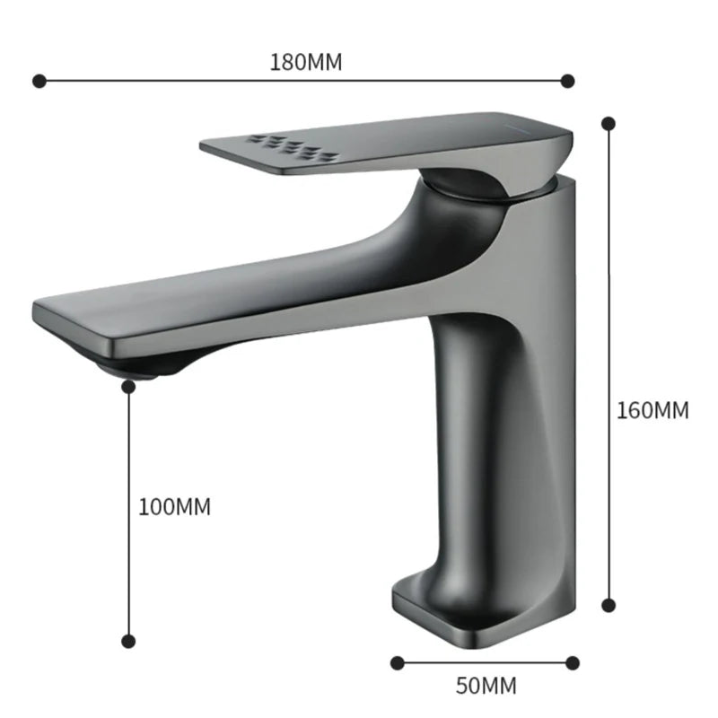 Shinesia Bathroom Sink Faucet Brass Single Handle Deck Mounted Wash Basin Water Tap Hot And Cold Mixer