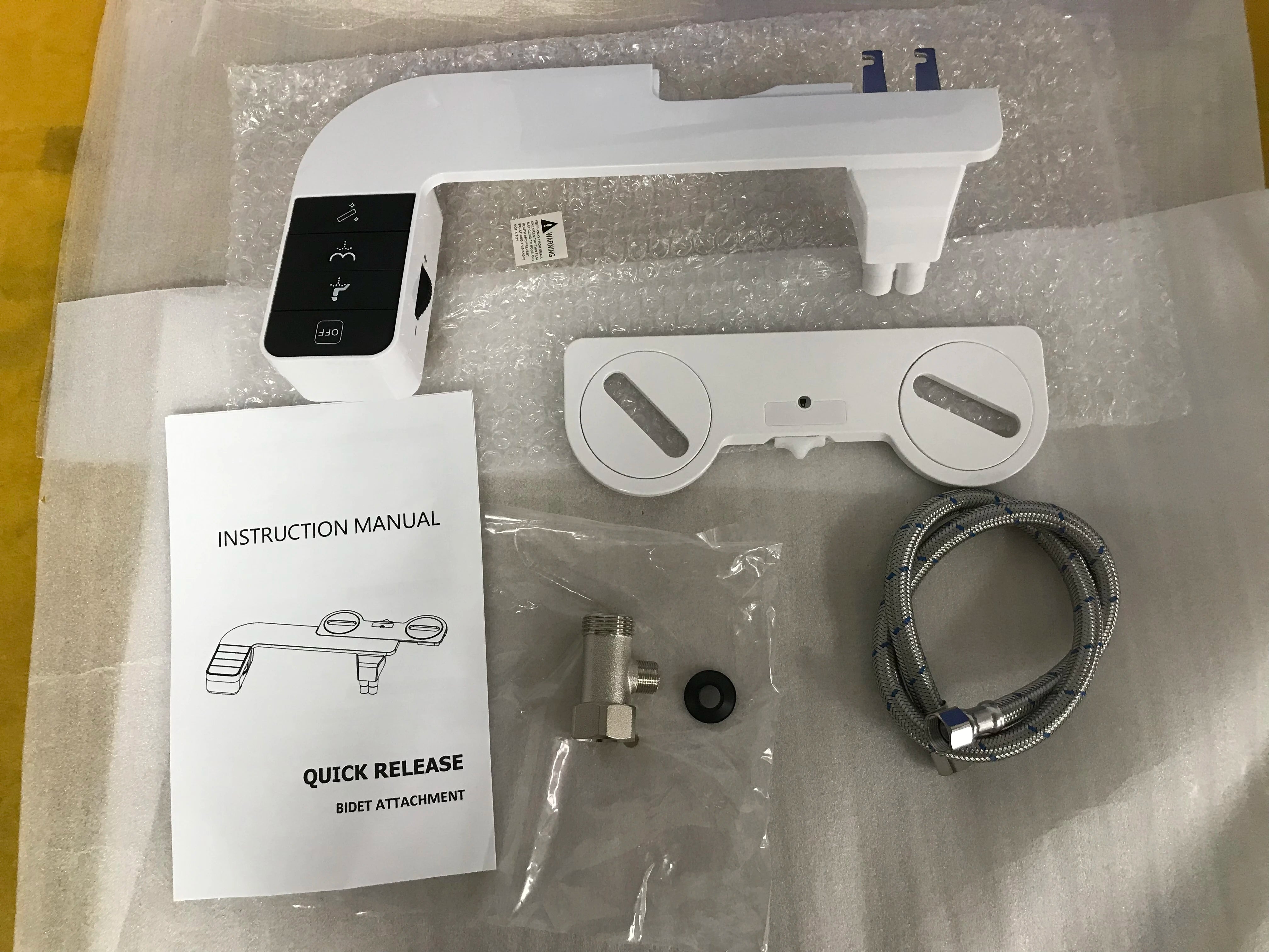 ITAX Self-Cleaning Nozzle,Non-Electric Self-Cleaning Bidet Attachment,Side Arm Control Ultra Thin Design Toilet Seat Dual Nozzle
