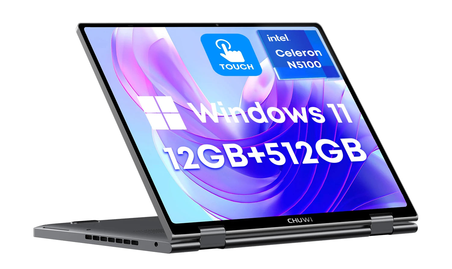 CHUWI MiniBook X 2 In 1 Laptop Tablet Intel N100 10.51" FHD IPS Screen 12GB LPDDR5 512G SSD Windows 11 Notebook 1200*1920